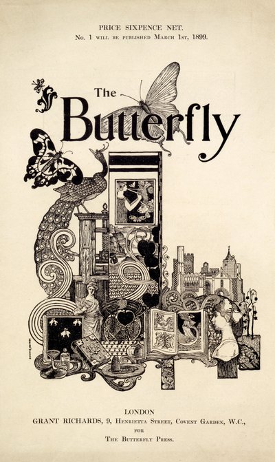 Copertina di The Butterfly Magazine, pubblicato il 1 marzo 1899 da English School