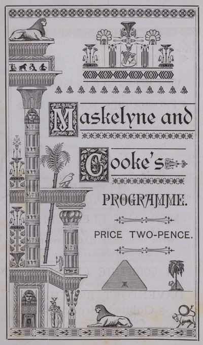Copertina del programma per The Egyptian Hall da English School