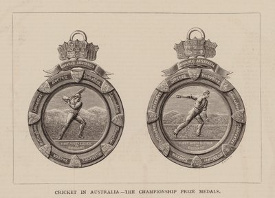 Cricket in Australia, medaglie del campionato (incisione) da English School