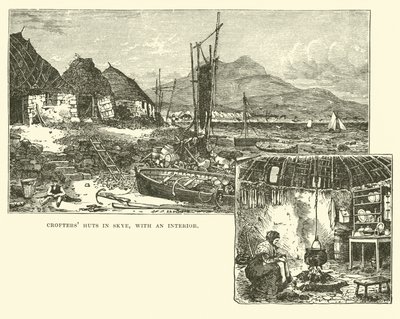 Capanni di crofter a Skye, con un interno da English School