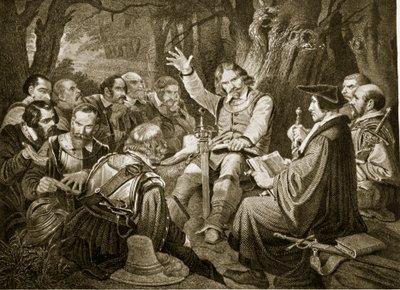 Cromwell prima della Battaglia di Dunbar, 1650, illustrazione da Hutchinsons Story of the British Nation da English School