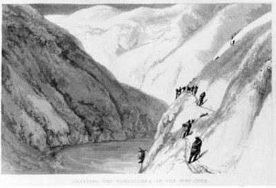 Attraversamento della Cordigliera il 1° giugno, da Viaggi in Sud America di Alexander Caldcleugh, 1825 da English School