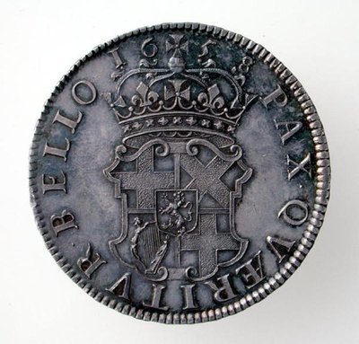 Corona di Oliver Cromwell (1599-1658), Zecca di Londra, 1658 (rovescio) da English School