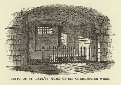 Cripta di St Paul, tomba di Sir Christopher Wren da English School