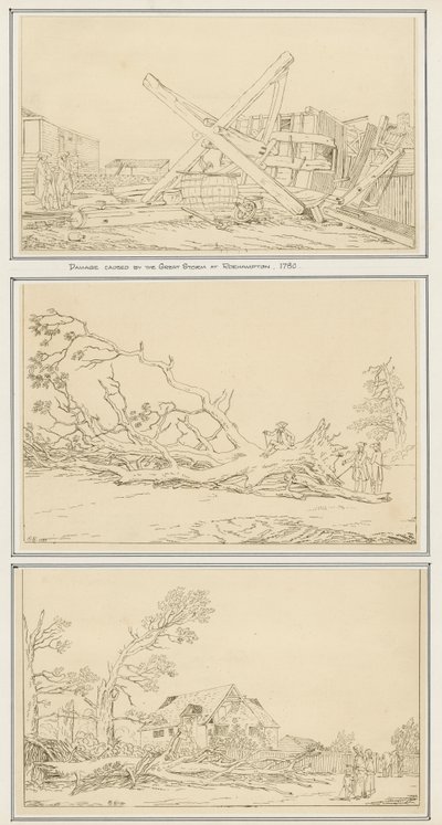 Danni causati dalla Grande Tempesta a Roehampton, 1780 da English School