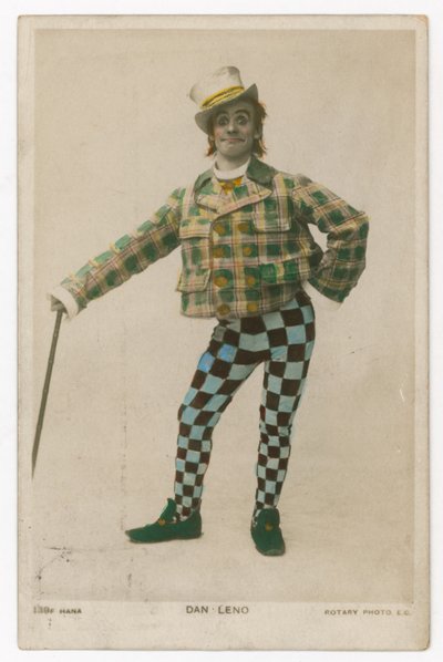 Dan Leno, re dei giullari, qui mostrato come Idle Jack in Dick Whittington da English School