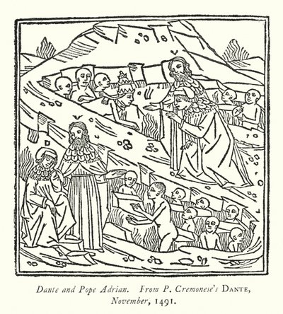 Dante e Papa Adriano, dal Dante di P Cremonese, novembre 1491 da English School