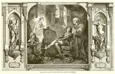Dante nello studio del pittore Giotto da English School