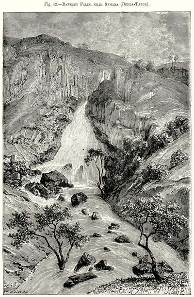 Cascate di Davezut, vicino a Samara (Debra-Tabor) (incisione) da English School