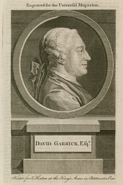 David Garrick, inciso per la Universal Magazine da English School