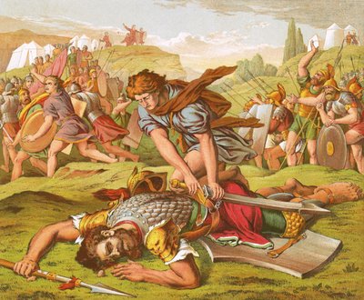 Davide che uccide il gigante Golia da English School