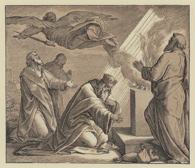 La Sottomissione di Davide al Giudizio di Dio (incisione) da English School