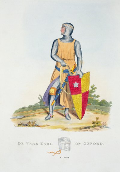 De Vere, Conte di Oxford, 1280, da Antiche Armature di Samuel Rush Meyrick, 1824 da English School