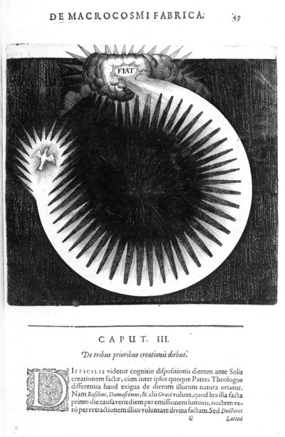 De tribus prioribus creationis diebus, da Utriusque Cosmi Historia di Robert Fludd, 1617-19 da English School
