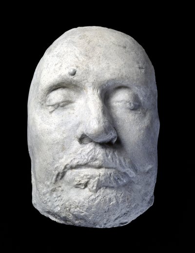 Maschera mortuaria di Oliver Cromwell, 1658 (gesso) da English School