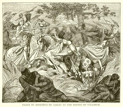 Morte di Adolfo di Nassau nella battaglia di Göllheim da English School