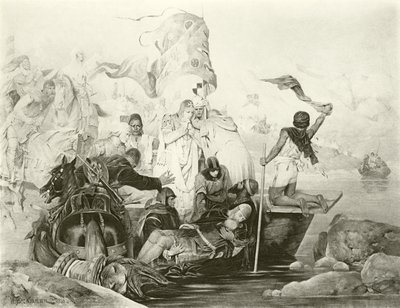Morte di Barbarossa (incisione) da English School