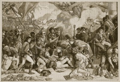 Morte di Nelson, illustrazione da Cassells Illustrated History of England da English School