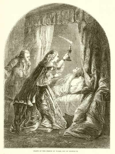 Morte del principe di Galles, figlio di Giorgio II da English School