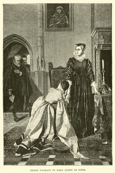 Mandato di morte di Maria Regina di Scozia da English School