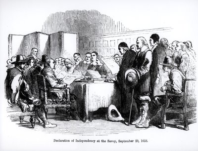 Dichiarazione di Indipendenza al Savoy, 29 settembre 1658 da English School