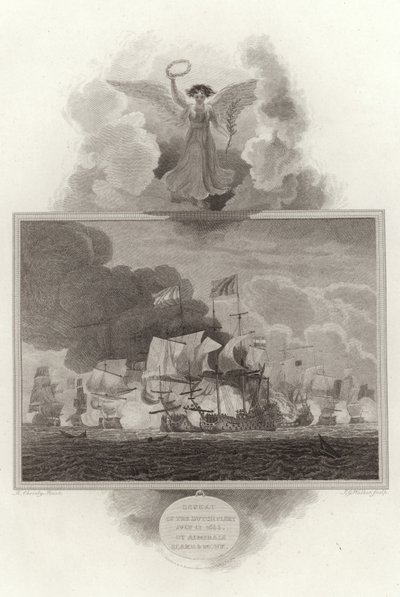 Sconfitta della flotta olandese, 13 luglio 1653, da parte degli ammiragli Blake e Monk da English School