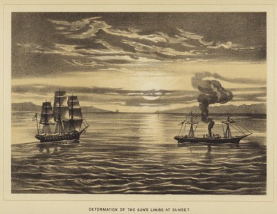 Deformazione dei bordi del sole al tramonto da English School