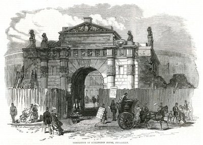 Demolizione di Burlington House, Piccadilly da English School