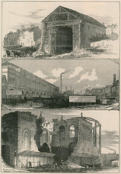 Demolizioni per le estensioni della Great Eastern Railway a Broad Street da English School