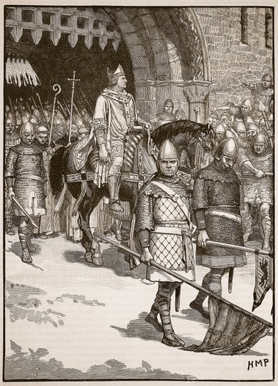 Partenza del vescovo Odo da Rochester, illustrazione da Cassells Illustrated History of England da English School