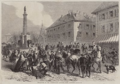 Partenza della guarnigione piemontese da Chambery (incisione) da English School