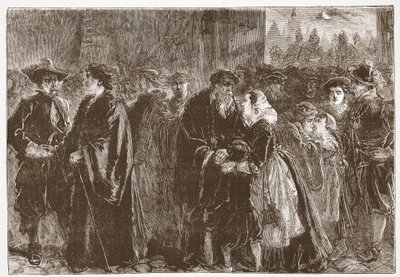 Partenza dei ministri esiliati da Kuttenberg, illustrazione da The History of Protestantism di James Aitken Wylie, pub. 1878 da English School