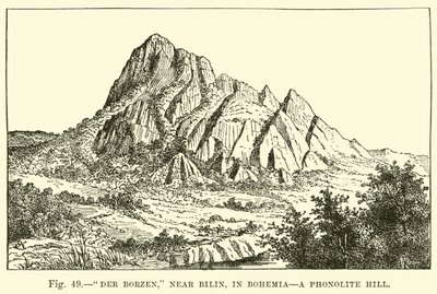 Der Borzen, vicino a Bilin, in Boemia, una collina di fonolite da English School