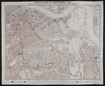 Mappa descrittiva della povertà di Londra, di Charles Booth da English School