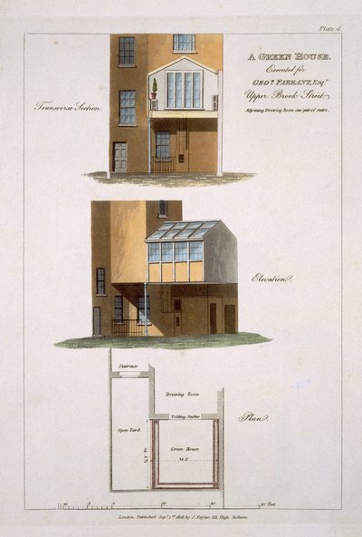 Progetto per una serra, eseguito per G. Farrant, 1806 da English School