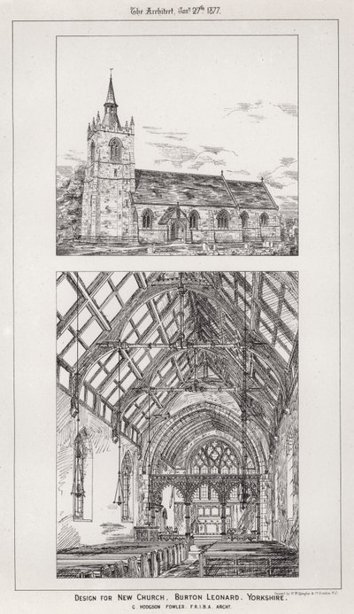 Progetto per una nuova chiesa, Burton Leonard, Yorkshire da English School