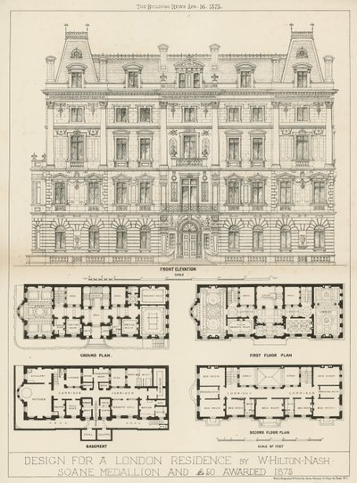 Progetto per una residenza londinese di W Hilton Nash da English School