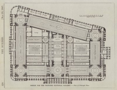 Progetto per la Galleria Nazionale, Piano del Piano Principale (incisione) da English School