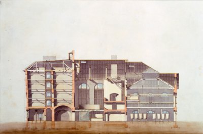 Design per il birrificio Stag, disegno manoscritto originale dagli uffici di George Saunders, c.1807 da English School