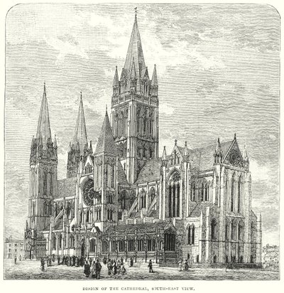 Progetto della cattedrale, vista da sud-est (incisione) da English School