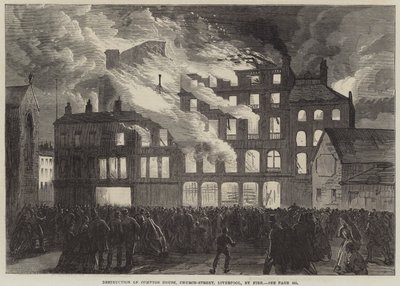 Distruzione di Compton House, Church-Street, Liverpool, per Incendio da English School