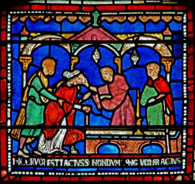 Dettaglio dalla Finestra dei Miracoli raffigurante la storia di Giuliana di Rochester da English School