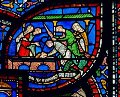 Dettaglio dalla Finestra dei Miracoli raffigurante la storia di Riccardo Sunieve da English School