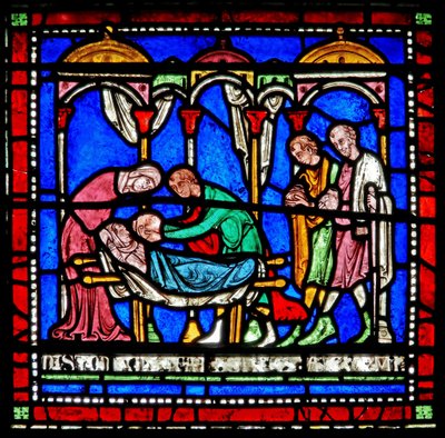 Dettaglio dalla Finestra dei Miracoli raffigurante la storia di Riccardo di Sunieve da English School