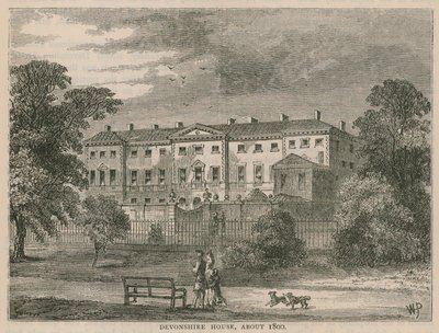 Devonshire House, Londra, circa 1800 da English School
