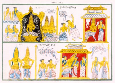 Dewa Loka, da La Storia e Dottrina del Buddhismo di Edward Upham, 1829 da English School
