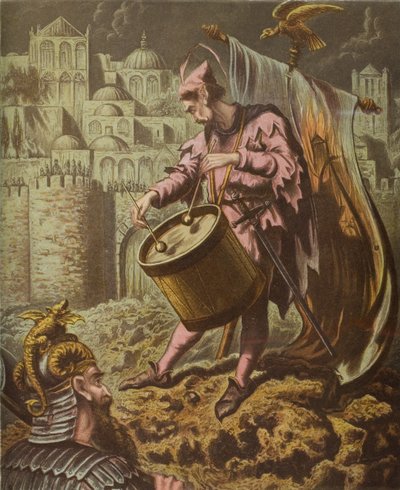 Il tamburino di Diabolus davanti alle mura di Mansoul, illustrazione da 