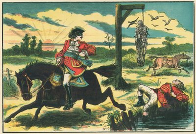Dick Turpin spara a Pooly, il ladro, su Hounslow Heath da English School