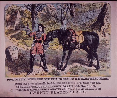 Dick Turpin con il suo cavallo Black Bess sulla strada per York da English School
