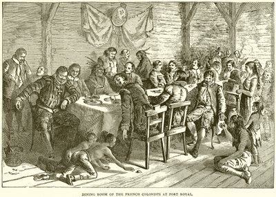 Sala da pranzo dei coloni francesi a Port Royal da English School